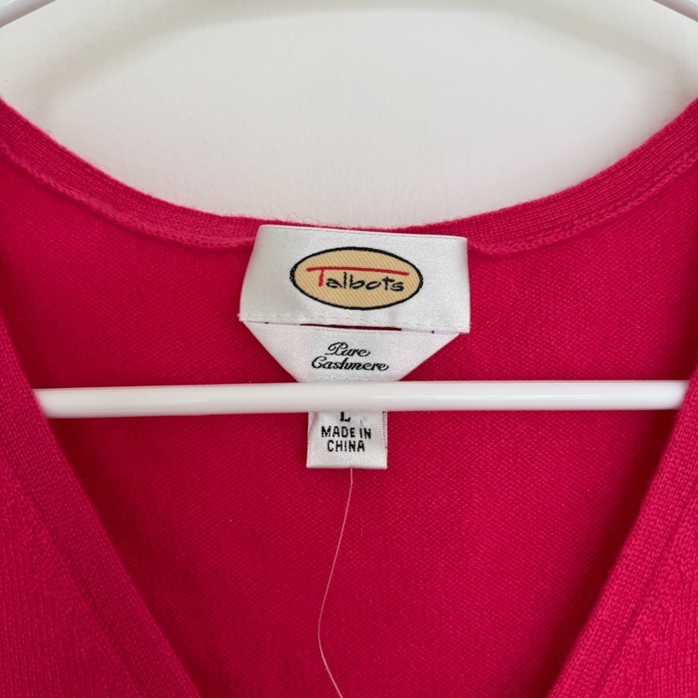 Talbots Sleeveless V-Neck 100% Pure Cashmere Tank in Pink Large - Picture 6 of 6